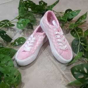 Light pink checkered white laces -  mudd (brand) - size:4 kids